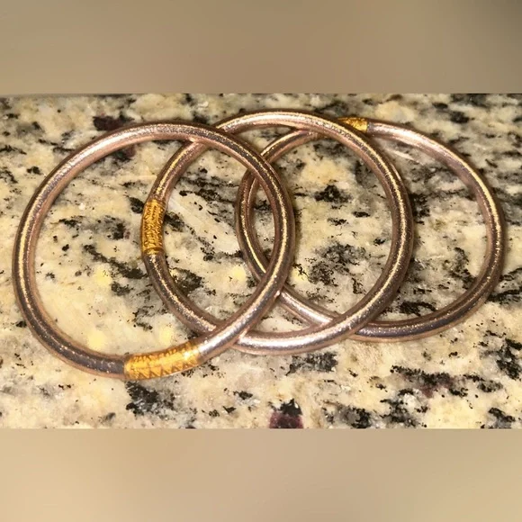 BuDhaGirl Bangles | Set of THREE | Light Pink Champagne - Picture 2 of 4